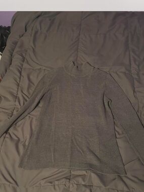 Worthington Gray Ribbed Mock Neck Sweater